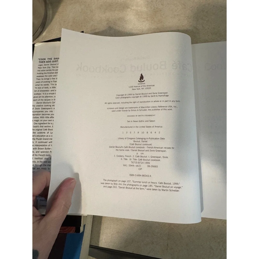 Cafe Boulud Cookbook Daniel Boulud Dorie Greenspan French American Recipes 1999
